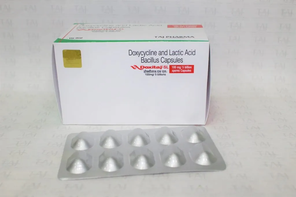Doxycycline & lactic acid bacillus capsules 100mg-5 billion FDA approved, Doxycycline & lactic acid bacillus capsules 100mg-5 billion manufacturers, suppliers & exporters in India. Get contract manufacturing for Doxycycline & lactic acid bacillus capsules 100mg-5 billion, Find best price for Doxycycline & lactic acid bacillus capsules 100mg-5 billion
