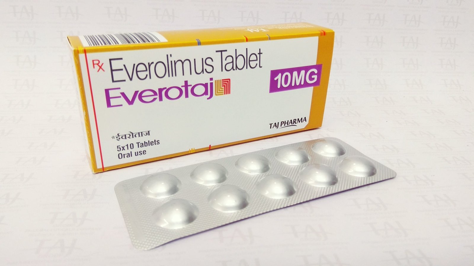 Taj Pharma is WHO-GMP Certified Pharmaceutical Wholesaler of Everolimus 10mg Tablets (Everotaj) Taj Pharma, Everolimus 10mg Tablets (Everotaj) Taj Pharma Supplier, Everolimus 10mg Tablets (Everotaj) Taj Pharma Exporters from India. Taj Pharma holds excellent record in manufacturing of Everolimus 10mg Tablets (Everotaj) Taj Pharma from India.
