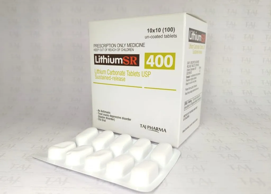 Lithium Carbonate Tablets USP Sustained-release 400mg (Lithium SR) manufacturer in India, Lithium Carbonate Tablets USP Sustained-release 400mg (Lithium SR) suppliers in India, Lithium Carbonate Tablets USP Sustained-release 400mg (Lithium SR) exporters in India, Lithium Carbonate Tablets USP Sustained-release 400mg (Lithium SR) manufacturer from India Lithosun SR Tablet View Uses, Side Effects, Price Lithium carbonate (400mg) Manufacturer Lithium Carbonate Extended-Release Tablets USP