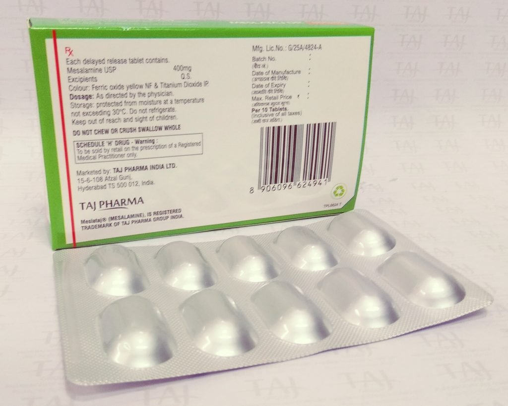 Mesalamine Delayed Release Tablets USP 800mg (Mesla Taj)