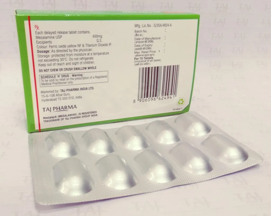 Mesalamine Delayed Release Tablets USP 800mg (Mesla Taj)