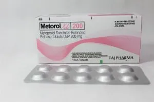 Taj Pharmaceuticals is reputed manufacturer and Metoprolol Succinate Extended Release Tablets 200mg (Metorol XL) suppliers in India prefer Taj Pharmaceuticals due to the reliability and purity of products.