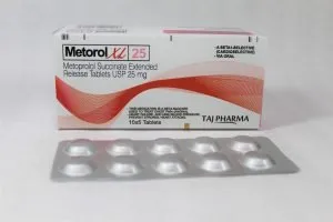 Taj Pharma is WHO-GMP Certified Pharmaceutical Wholesaler of Metoprolol Succinate Extended Release Tablets 25mg (Metorol XL), Metoprolol Succinate Extended Release Tablets 25mg (Metorol XL) Supplier, Metoprolol Succinate Extended Release Tablets 25mg (Metorol XL) Exporters from India. Taj Pharma holds excellent record in manufacturing of Metoprolol Succinate Extended Release Tablets 25mg (Metorol XL) from India.