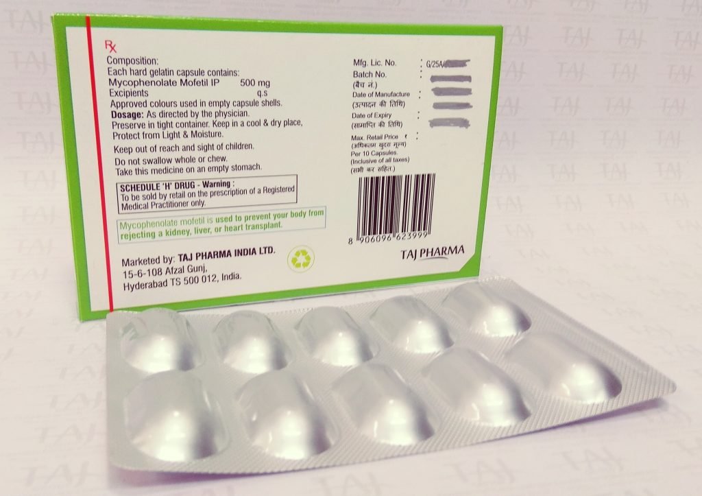 Mycophenolate Mofetil 500mg Capsules (Mozzarcept 500)