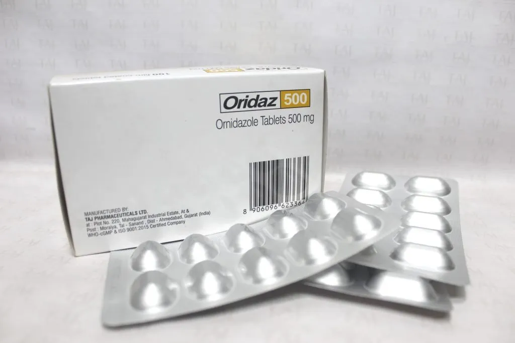 Ornidazole Film coated Tablets 500mg Taj Pharma India