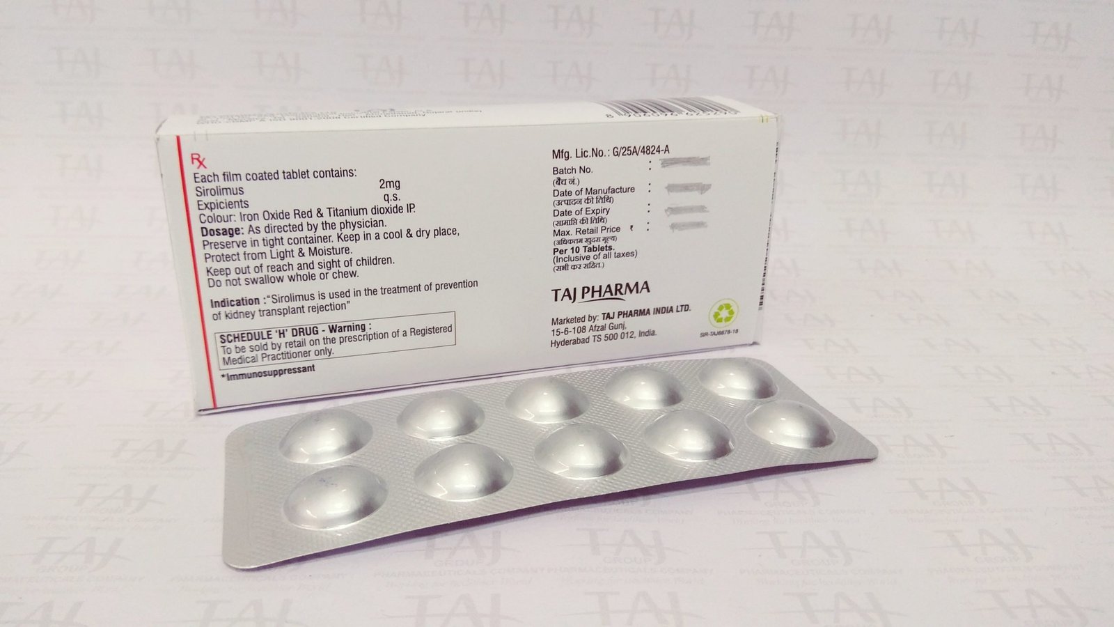 Taj Pharmaceuticals is popular for manufacturing a lot of pharmaceutical and medical products along with Sirolimus Tablets (Sirlotaj) Taj Pharma.